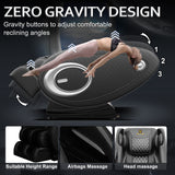 Massage Chair Full Body, Zero Gravity Massage Chair with 8 Fix Rollers, Foot Massage, Heating, Auto Modes, Full Body Airbag, Touch Screen Controller, Music Player, Home Massage for Back Fatigue Msutree