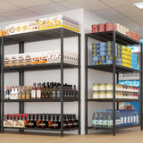 2500LBS Metal Storage Shelves 55"W Wire Shelving Unit with Wheels 4-Tier Wire Shelving Rack Commercial Adjustable Garage Shelving Heavy Duty Storage Rack for Pantry, Kitchen (4-Tier, 55''x24''x76") RenwDong