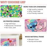 USACRAFT Cute Diamond Painting Kits Large 7x7 Natural Wooden Frame, Pre-Mounted Canvas, Sparkling Crystal Gems, Pen, Arts & Crafts Tray, Gum. Famous Characters, Adorable Animals (ST.Love) USACRAFT