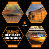 20' x 40' Brown/White Ultra Heavy Duty Tarp - 20 Mil Tarps Heavy Duty Waterproof 20x40 - Extra Large Outdoor Tarp, Waterproof Tarp Cover for Rain Camping, Tent Tarp, UV Protection, Reinforced Corners Xpose Safety