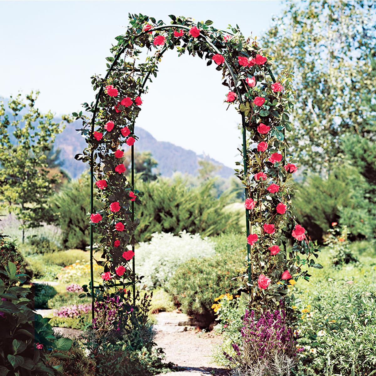 Metal Pergola Arbor,4.6 Feet Wide x7.9 Feet High Assemble Freely for Various Climbing Plant Wedding Garden Arch Bridal Party Decoration Wide Arbor LeJoy Garden