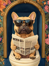 Dog Diamond Art Kits for Adults Animal 5D Diamond Painting Kit for Beginners DIY Crafts for Adults Full Drill Round Diamond Dots Gem Art Dog Bathroom Wall Art French Bulldog Decor Gift 12x16 Inch PINFFSHU