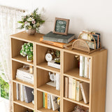 FOTOSOK 8-Tier Media Tower Rack, 11.6 X 9.3 X 71 Inches CD DVD Slim Storage Cabinet with Adjustable Shelves, Tall Narrow Bookcase Display Bookshelf for Home Office, Natural FOTOSOK