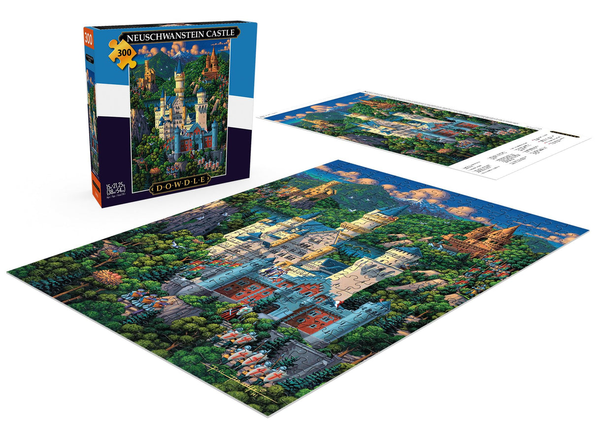 Buffalo Games - Dowdle - Neuschwanstein Castle - 300 Piece Jigsaw Puzzle for Adults -Challenging Puzzle Perfect for Game Nights - Finished Size is 21.25 x 15.00 Buffalo Games