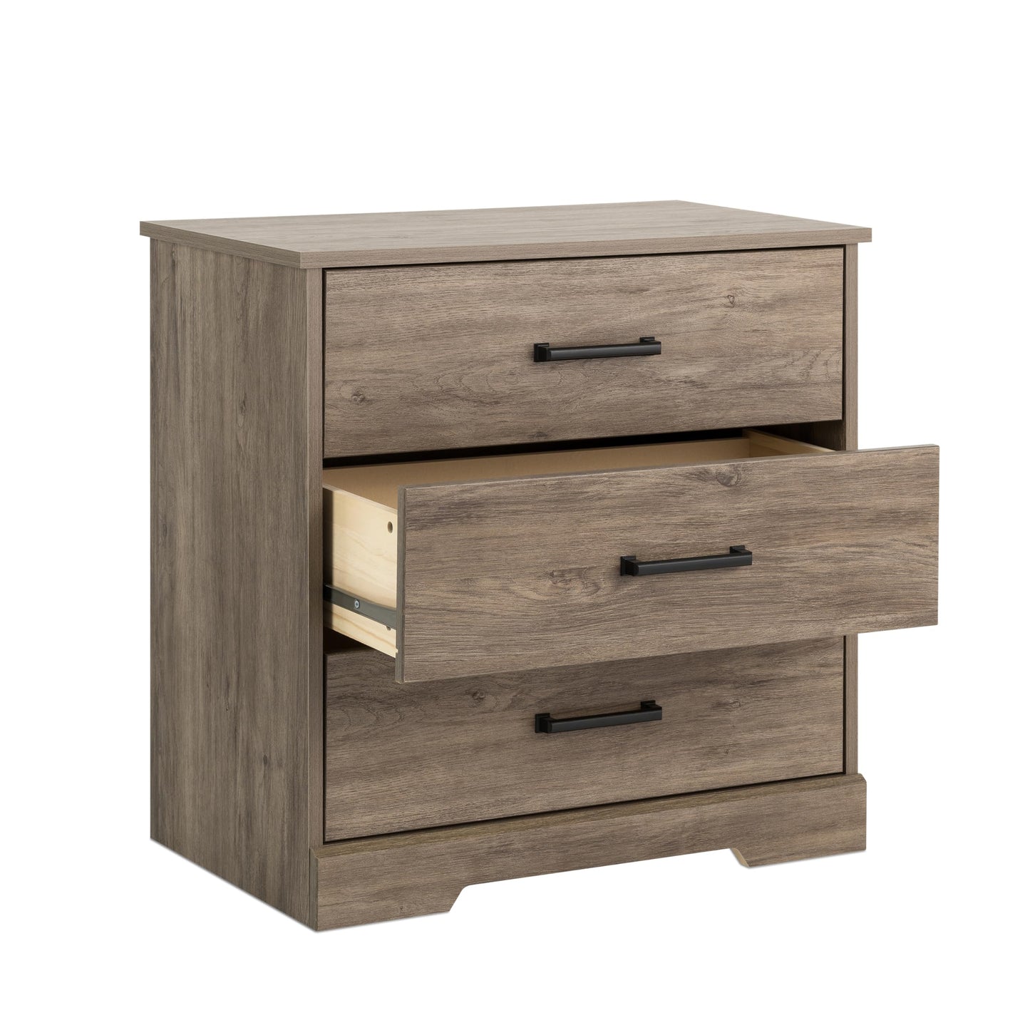 Prepac Rustic Ridge Farmhouse Nightstand Bedside Table, Brown Nightstand for Bedroom, End Table with 3 Drawers 16.25"D x 27.5"W x 26.75"H, DDNR-1603-1 - WoodArtSupply