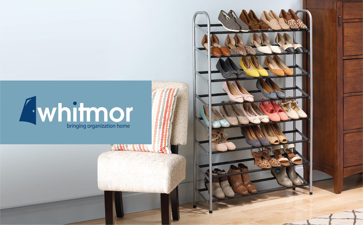 Whitmor 8 Tier Shoe Tower - 40 Pair - With Non-Slip Racks Whitmor