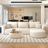 Settab 111" Modular Sectional Couches Luxury Modern Curved Back Sofa,Minimalist Comfy L-Shape Boneless Cloud Couch for Living Room Apartment,(Right Facing Chaise,White) Settab