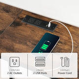 MAHANCRIS 78.7" Console Table with USB Ports, Sofa Table, Narrow Entryway Table with Outlets, 11.8" Wide Couch Table, Industrial Entry Table for Hallway, Living Room, Bedroom, Rustic Brown CTHR320E01 MAHANCRIS