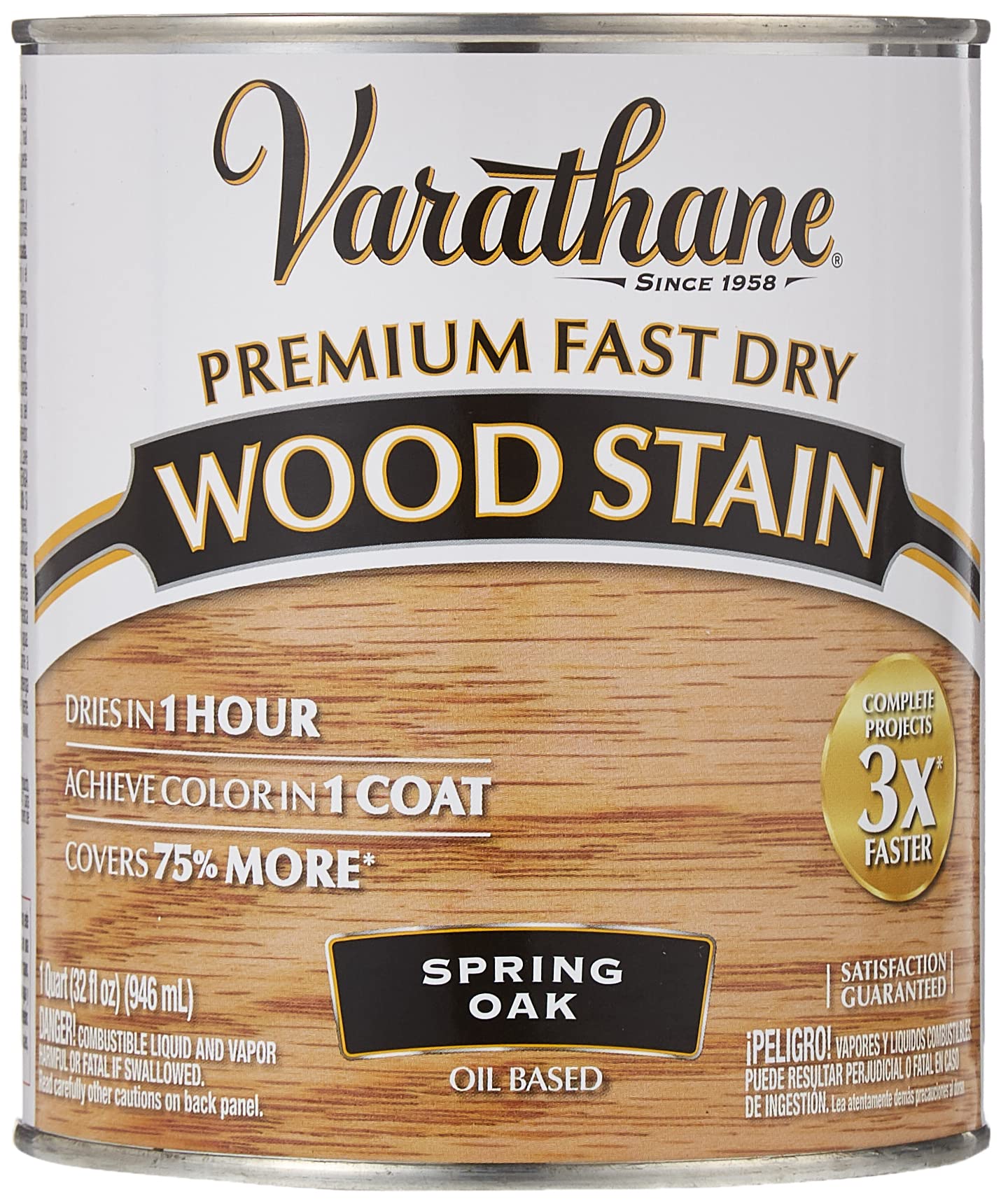 Rust-Oleum 1 qt Brands 262004 Spring Oak Varathane Fast Dry Wood Stain - WoodArtSupply