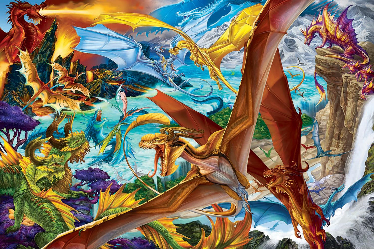 It's A Dragon's World Fantasy Puzzle | Challenging 1000 Piece Jigsaw Puzzle for Adults and Kids | Magic-Themed Brain Teaser | Fun Game Night Activity | Gift for Puzzle Enthusiasts | 28 x 20 Inches Toynk