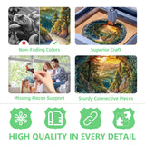 Wooden Puzzles for Adults, 3D Vision Effects Cave Forest Wooden Jigsaw Puzzles for Adults, Unique Shaped Wood Puzzle, Hill Sunset Forest Trail Landscape Puzzle, Home Decor(M-11.4 * 11.3in -200 pcs) Pijesaksa