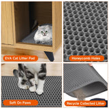 QuicMiou Cat Litter Box Enclosure, Modern Cat Litter Box Furniture Hidden, with Scratching Pad, 4 Metal Legs, Cat House, Natural Oak QuicMiou