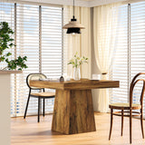 LITTLE TREE 31.5" Small Dining Table for 4, Farmhouse Kitchen Table with Walnut Finish, Square Compact Dinner Table for Home Dining Room, Apartments, Office, Living Room & Restaurants, Walnut LITTLE TREE