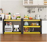 Rufokisa 40" W Garage Shelving Heavy Duty, 1500LBS Loads Adjustable Garage Storage Shelves,3-Tier Metal Storage Racks and Shelving Units, Utility Rack Shelves,40" W x 18" D x 36" H,Yellow Rufokisa