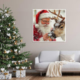 Christmas Paint by Numbers for Adult,Paint by Numbers Kit for Adults Beginners,DIY Paint by Numbers Acrylic Paint Canvas Santa Elk Painting Kits Art,Home Wall Decor, 11.8X11.8 inch(Without Frame) APTDYIGL