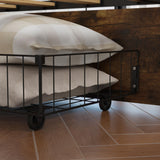 Panana Modern Queen Size Bed Frame with 4 Storage Drawers - Industrial Metal & Solid Wood Platform Bed, Sturdy & Space-Saving Design, Easy Assembly, Eco-Friendly Materials (Queen (U.S. Standard)) Panana