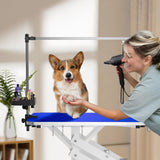 MODCART 43" Hydraulic Pet Grooming Table w/Anti-Static Table Top, Heav Duty Z-Lift Dog Grooming Table/21-36 w/Armrests/Leash Covers/Tool Organiyzers/Hooks, Weight Capacity 330LBS Black MODCART