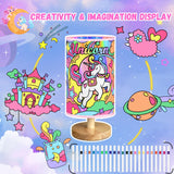 Unicorn Lamp for Kids, Birthday Gifts for Girls Ages 6 7 8 9 10 11 12 Year Old, Bedside Table Lamp for Bedroom, 3 Way Small Lamps for Nightstand, Paint You Own Unicorn Lamp Kit Toys, Art Supplies Toy JIGQGY