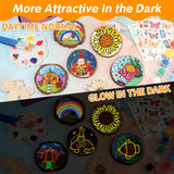 Qinzave Kids Wooden Painting Kit Glow in The Dark Arts Crafts Gifts for Boys Girls, 200 PCS Wood Slice Creative DIY Craft Kit for Kids Ages 8-12 Qinzave