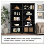 Prepac Moda 5-Tier Tall Wooden Bookcase, Black Storage Cabinet, Display Cabinet, Bookshelf with Storage Shelves 31.75" W x 80" H x 12" D for Home Office, Living Room, Bedroom Organizer Prepac
