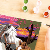 Ravensburger Sunset Horses Paint by Numbers Kit for Kids - 20052 - Painting Arts and Crafts for Ages 9 and Up Ravensburger
