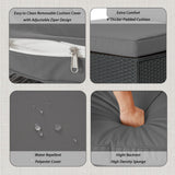 AECOJOY 7 Piece Outdoor Patio Furniture Set, Outdoor Sectional Conversation Furniture Chair with Coffee Table,Patio Sectional for Garden,Backyard(Grey Cushions and Black PE Rattan) AECOJOY