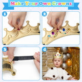 Bettoor 23 Packs Foam Princess Crowns and Tiaras for Birthday Party Favors Hats, DIY Prince Crown Kit Paper Tiara with 7pcs Crystal Diamond Sticker Bettoor