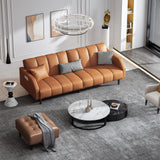 Fadware 78'' Futon Sofa Bed Couch, 2 Seater Faux Leather Futon Sleeper Couches with Adjustable Sofa Backrest, Convertible Loveseat Sofa Bed for Living Room, Bedroom, Office, Loft, Brown Fadware