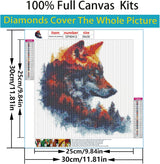ARPADAMO Diamond Art Kits for Adults,5D Wolf Diamond Painting DIY Animal Diamond Art Diamond Painting Kits for Adult,Round Full Drill Diamonds, Diamond Art Kits for Home Decor-12x12inch ARPADAMO