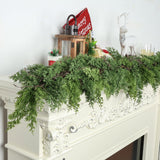 Artgar 6 Ft Christmas Garland - Cedar Garland - Cypress Garland - Real Touch Pine Garland - Garland Christmas Decorations for Home Dining Table Mantel Porch Winter Christmas Decor (Green) Artgar