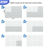 Puzzle Saver Sheets - 18 Peel & Stick, No Stress & No Mess, Clear Sticker Sheets with 6 Adhesive Hangers & 1 Scraper WISHDIAM