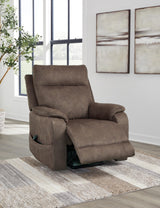 Signature Design by Ashley Crestmeade Modern Dual Motor Power Lift Recliner with Adjustable Backrest, USB Ports, Heat and Massage Function, Dark Brown Signature Design by Ashley