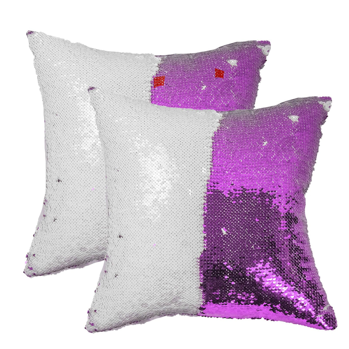 JYFLZQ Sublimation Sequin Pillow Case Blanks 16''x16'' - Set of 2 Lavender Reversible Flip Sequin Pillow Cushion Covers, Personalized for Kids, Friends, Mom JYFLZQ