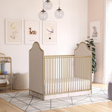 Little Seeds Piper Upholstered Metal Crib, Gold Little Seeds