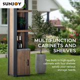 Sunjoy 12 x 14 ft. Hardtop Gazebo with Solar Powered, Cedar Wood Framed Steel Hardtop Gazebo with LED Lighting, Bluetooth Sound and Storage Racks by SummerCove SummerCove