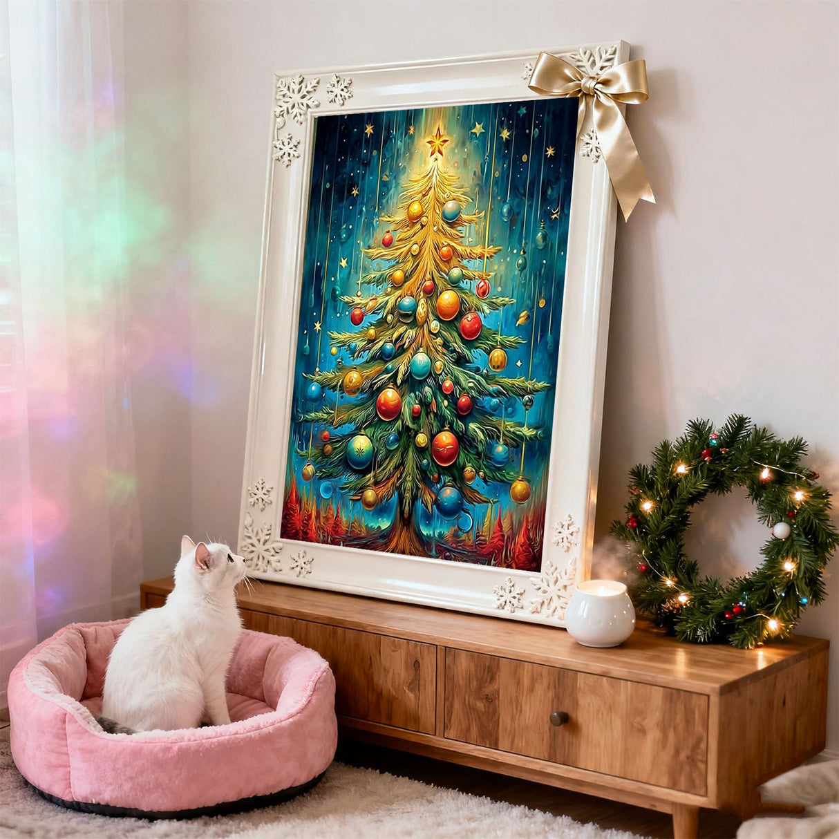 Christmas Paint by Numbers Kit for Adults - Christmas Tree Paint by Number Adult for Gift Home Wall Decor 16x20 Inch HITO