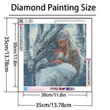 GXGLLPZBY 5D Diamond Painting Kits for Beginners,DIY Ice Dragon, Girl and Leopard Diamond Art Kits for Adult, Full Round Diamond Dot Gem Art Kits,Home Wall Decoration 13.8x13.8 Inches GXGLLPZBY