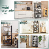 DEANIC 5 Tier Foldable Storage Shelves with Wheels, Large Capacity Shelving Unit, Freestanding Metal Wire Shelf Rack, No Assembly Organizer Rack for Garage Kitchen, Basement, Pantry(Black) DEANIC