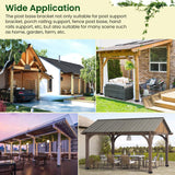 Bazeiona 4x4 Post Base 4Pcs Wood Fence Post Bracket Anchor Base Brackets Deck Post Base for Pergola Railing Mailbox Deck (Inner Size 3.6x3.6) Bazeiona