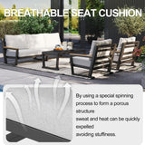 Aug-guan Aluminum Outdoor Sofa,4 Seats Modern Patio Furniture Set,Sectional Sofa Conversation Set with Coffee Table, Upgraded Washable Cushions for Garden Backyard,Grey Aug-guan