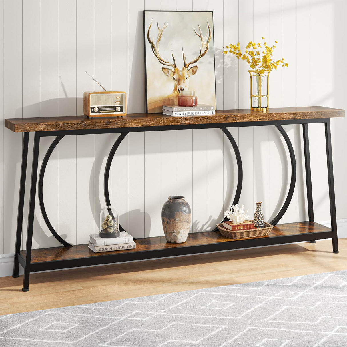Tribesigns 70.9 Inch Console Table with Storage Extra Long Narrow Console Table Couch Console Table Behind Sofa Entryway Table Home Furniture TV Stand Hallway Table for Entryway Living Room Tribesigns