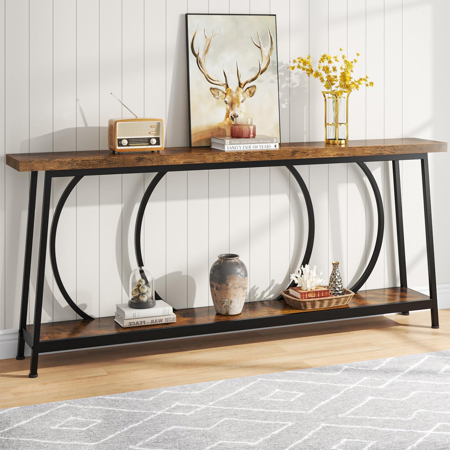 Tribesigns 70.9 Inch Console Table with Storage Extra Long Narrow Console Table Couch Console Table Behind Sofa Entryway Table Home Furniture TV Stand Hallway Table for Entryway Living Room - WoodArtSupply