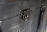 Vintiquewise Distressed Black Medium Wooden Storage Trunk Vintiquewise