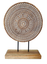 VANIYA CRAFTS® Wooden Carved Handmade Engraved Table Decor Table Sculpture Home Decor Statue for Living Room, Bedroom, Office Desktop, Cabinets, Shelf Decor (Natural White) VANIYA CRAFTS