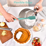 14in Extra Large Silicone Spatula: U-Taste 600ºF Heat Resistant Flexible Silicon Mixing Stirring Cooking Scraping Baking Bowl Scraper Seamless Spreader for Kitchen Nonstick Cookware (Aqua Sky) U-Taste