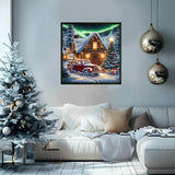 NWQZBYHT Christmas Diamond Art Kits for Adults,House,Truck 5D Diamond Painting Kits for Beginner,DIY Round Full Drill Diamond Dots Gem Art for Adults, Paint by Diamonds Craft Home Decor 13.78x13.78 In NWQZBYHT