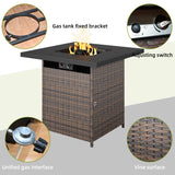 ELEGIBLISS 7/8-Piece Patio Conversation Set with Fire Pit Table, Outdoor All-Weather Rattan Sofa Sectional, Handwoven Wicker Furniture for Backyard, Easy Assembly & Weather-Resistant Design ELEGIBLISS