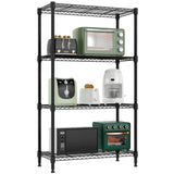 M MZG 1000 lbs 4 Tier Shelf Metal Storage Shelves Wire Rack Closet Organizers for Garage Kitchen Bathroom Laundry Black 11.8" D x 25.6" W x 45.5" H M MZG