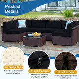 Rkufoze 14 PCs Patio Cushion Covers for 7 PCs Outdoor Furniture Sectional Seating Sets Water Resistant Plus 2 Throw Pillows (Black, 24.8(L)*24.8(W)*3.14(T) inches) Rkufoze