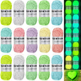 15 Rolls Glow in The Dark Yarn Luminous Knitting Crochet Yarn for Crocheting DIY Arts Glow in The Dark Party Supplies for DIY Arts Crafts Sewing, 820 yd Roll(Bright Color) Qunclay